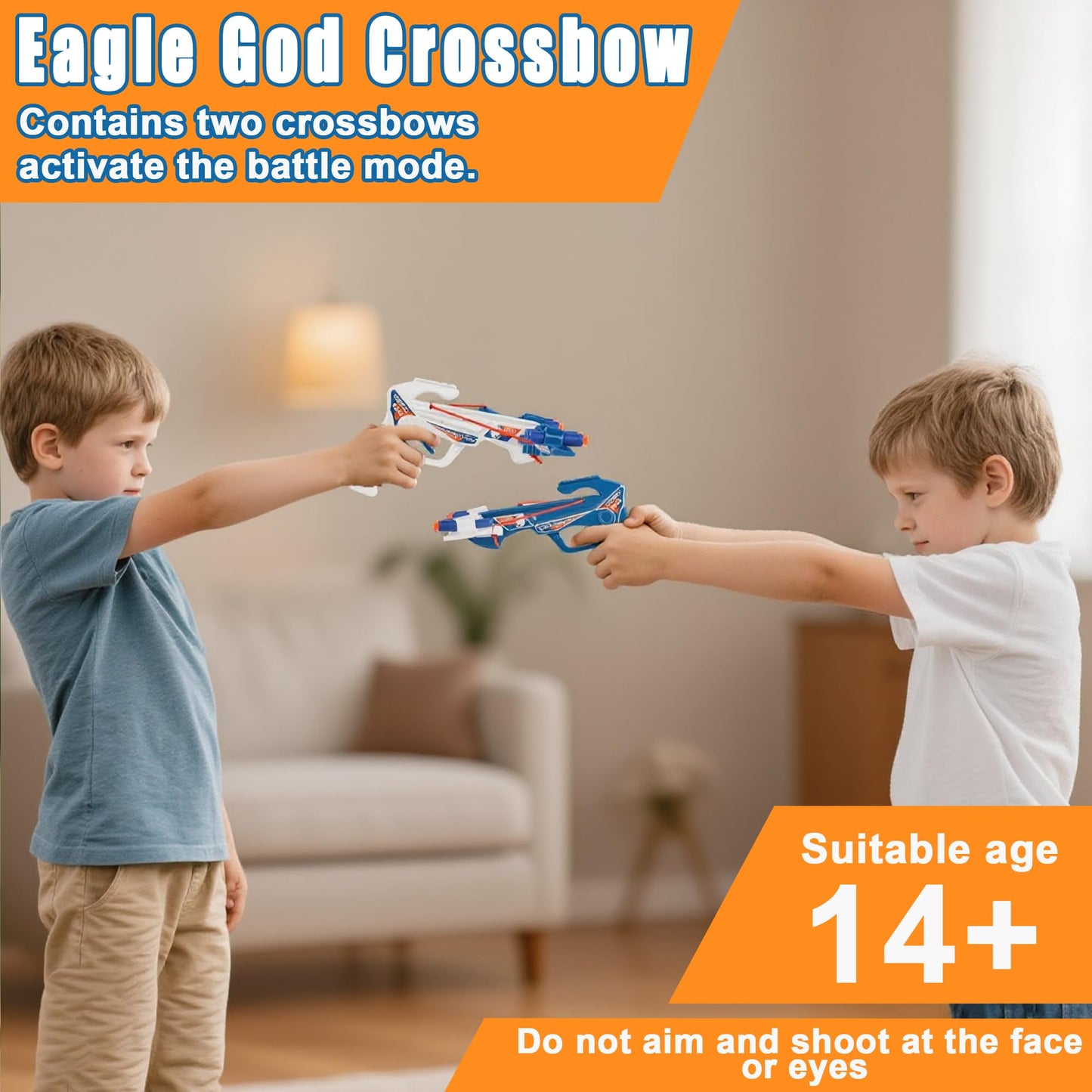 BYTEWAR 2 Sets Kids Foam Crossbow – Safe Foam Archery Kit with 20 Suction Darts, Indoor/Outdoor Play