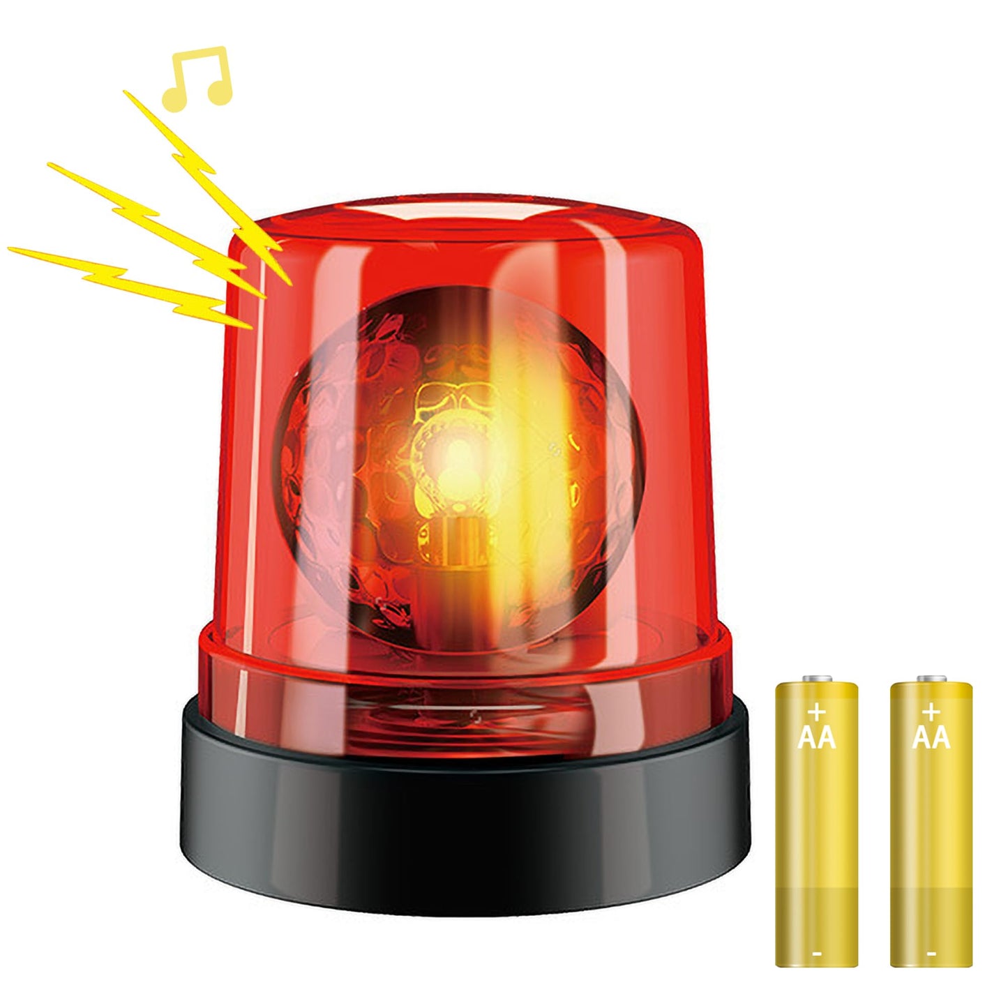 BYTEWAR Toy Police Lights Strobe Light – 360° Rotating Flashing Light for Role-Play (Red)