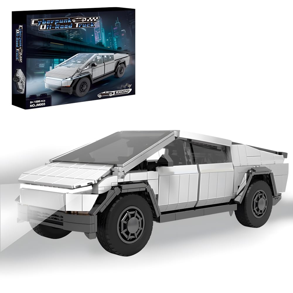 BYWBRICKIFY Light-Up Car Building Set – 1:14 Cyber Off-Road Truck with Lights | 1547 pcs