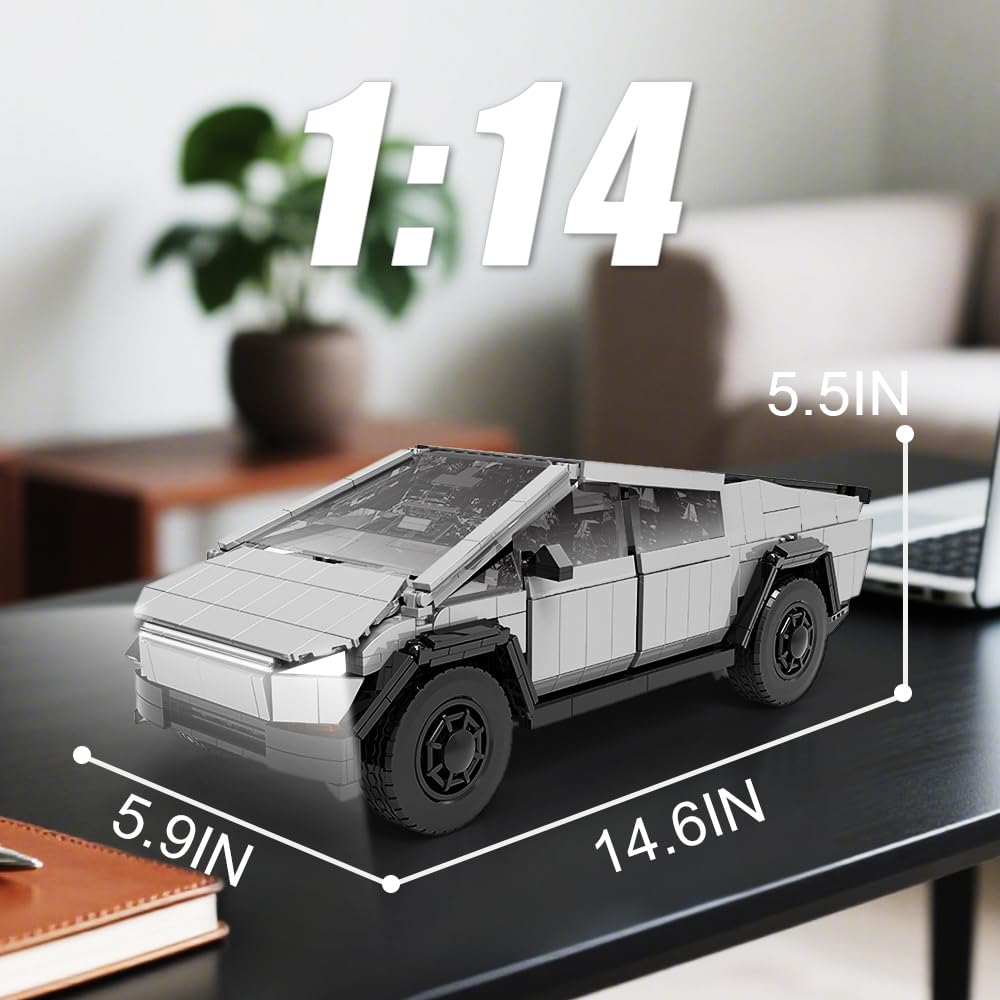 BYWBRICKIFY Light-Up Car Building Set – 1:14 Cyber Off-Road Truck with Lights | 1547 pcs