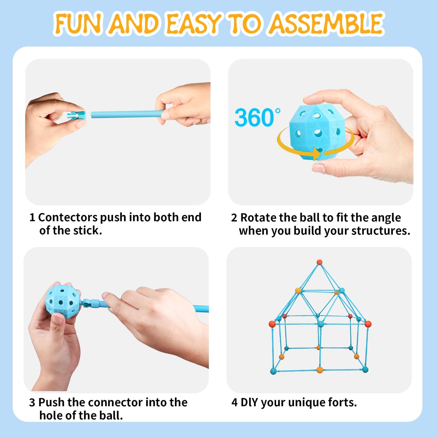 BZseed Fort Building Kit for Kids – DIY Play Tent & STEM Construction Toys