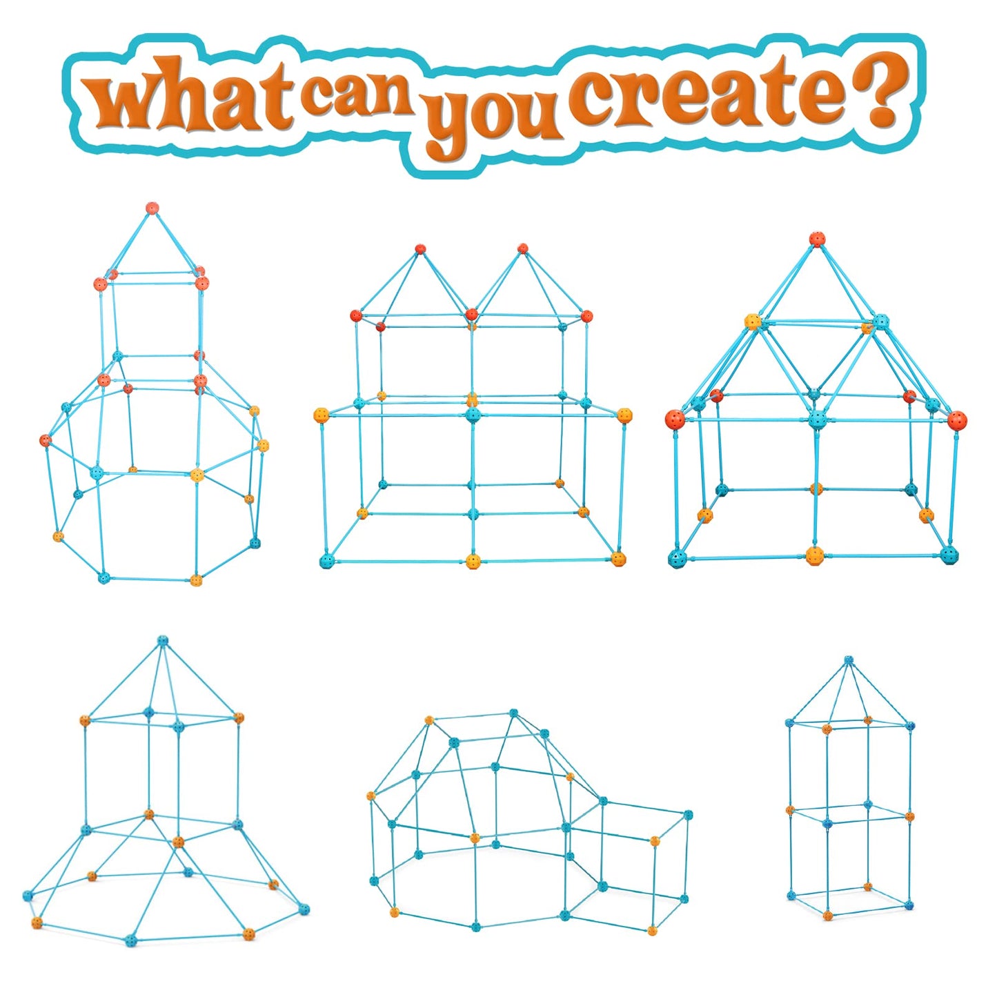 BZseed Fort Building Kit for Kids – 140-Piece STEM Construction Toy (Indoor & Outdoor)