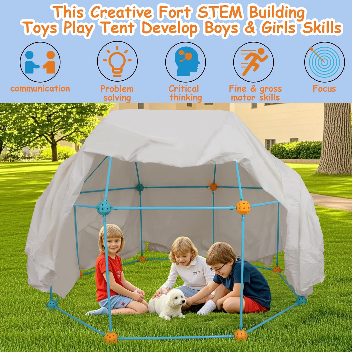 BZseed Fort Building Kit for Kids – DIY Play Tent & STEM Construction Toys