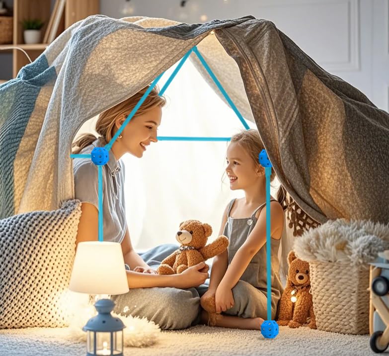 BZseed Fort Building Kit for Kids – 140-Piece STEM Construction Toy (Indoor & Outdoor)