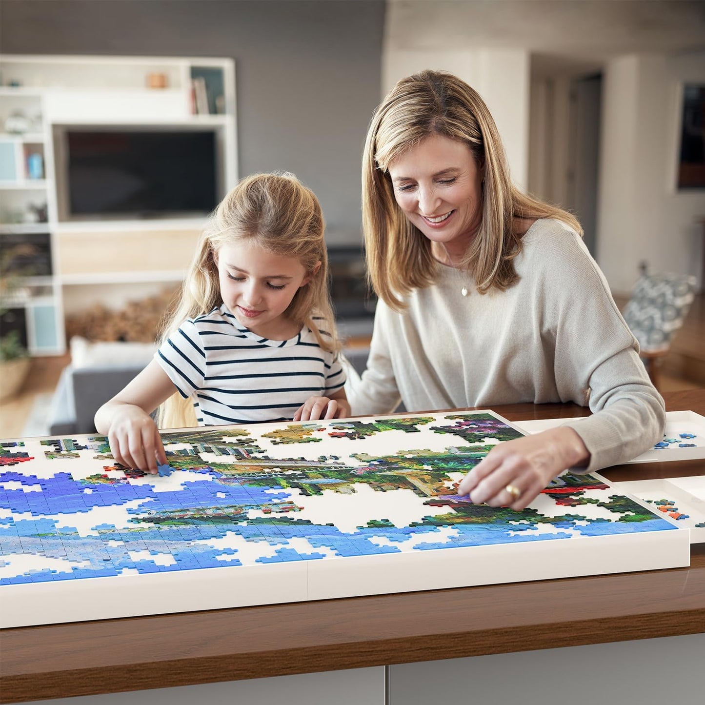 BZseed 1500-Piece Puzzle Board with Drawers & Cover — 35x27 Portable Jigsaw Table