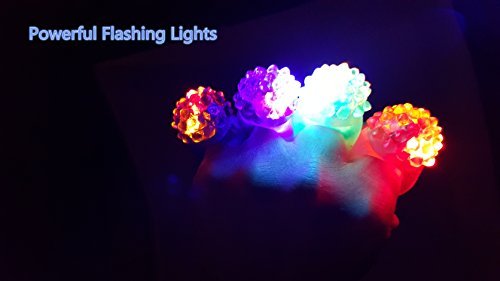 C&H Solutions Novelty 72-ct Flashing LED Bumpy Rings | Soft Jelly Glow