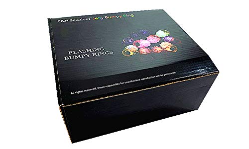 C&H Solutions Novelty 96-Count Flashing LED Bumpy Rings – Soft Jelly Glow