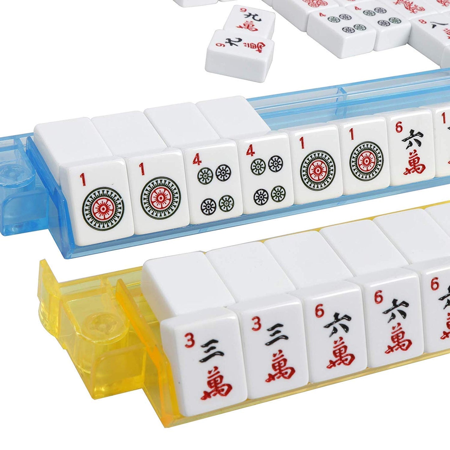 C&H Solutions American Mah Jongg Complete Set – 166 Tiles, All-in-One Combo Rack & Soft Bag
