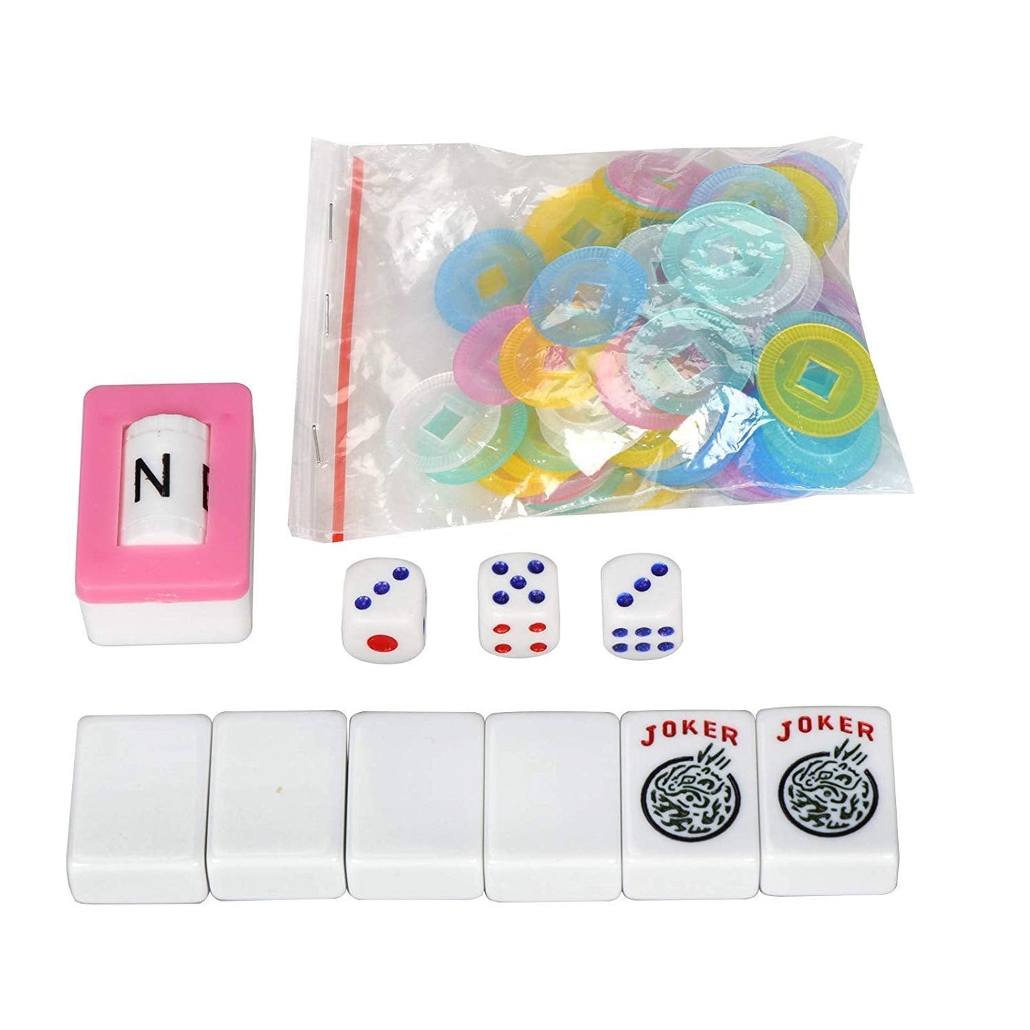 C&H Solutions American Mah Jongg Complete Set – 166 Tiles, All-in-One Combo Rack & Soft Bag