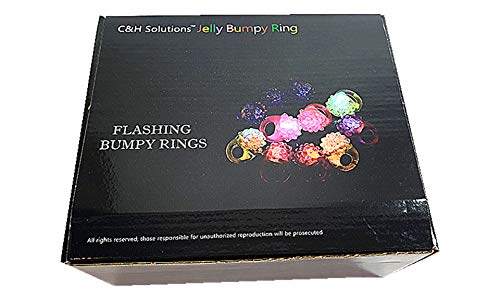 C&H Solutions Novelty 96-Count Flashing LED Bumpy Rings – Soft Jelly Glow