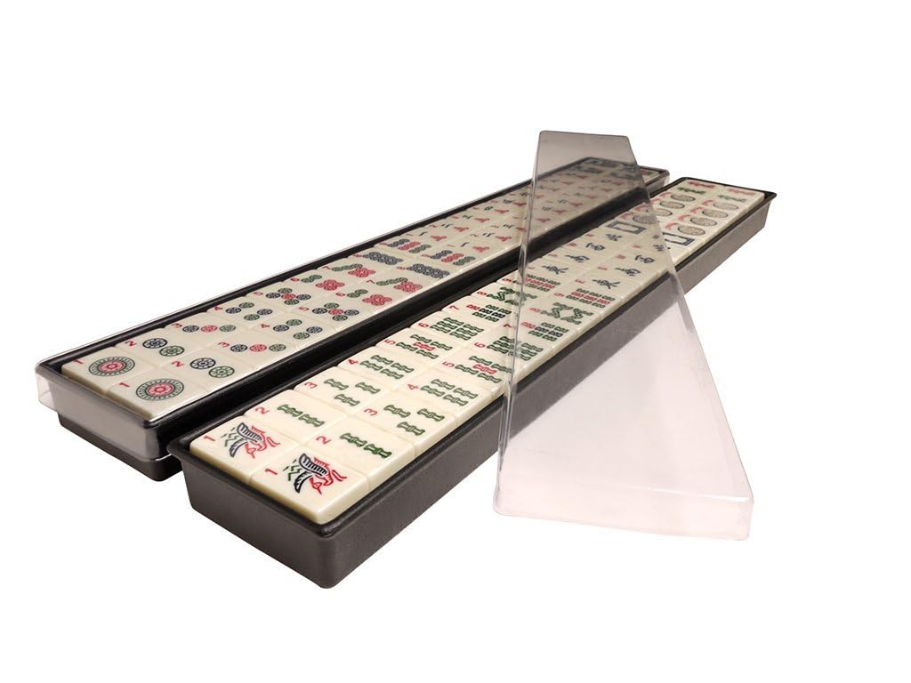 C&H Solutions American Mah Jongg Complete Set – 166 Tiles, All-in-One Combo Rack & Soft Bag