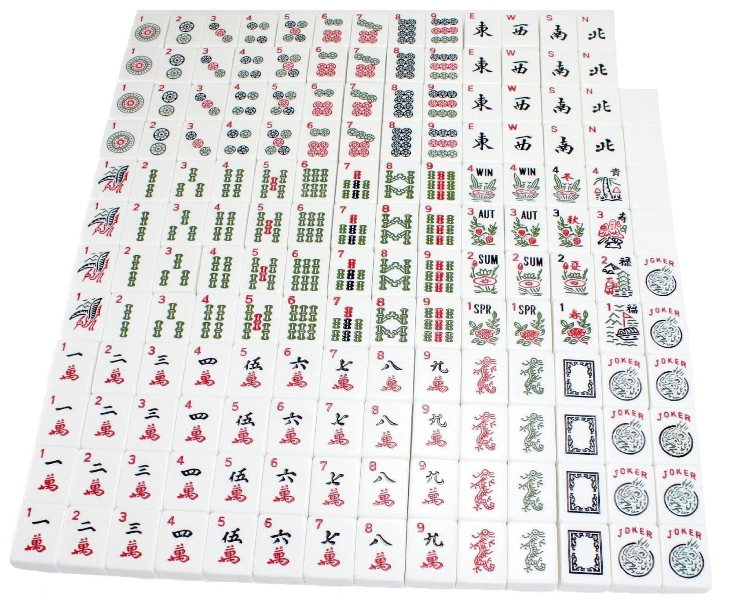 C&H Solutions American Mah Jongg Complete Set – 166 Tiles, All-in-One Combo Rack & Soft Bag