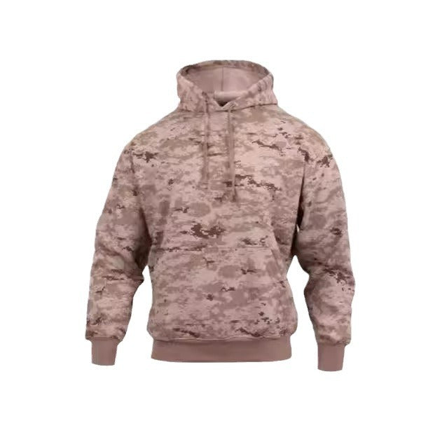 Men's Casual Camo Hoodie - Loose Fit Pullover with Hood
