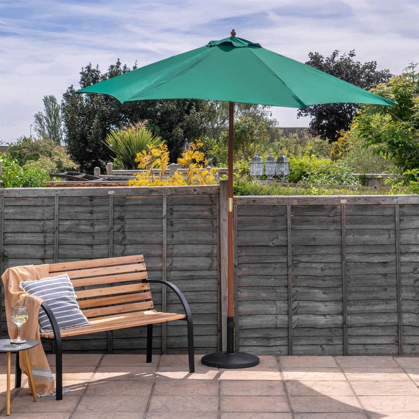 2.7m x 2.5m Wooden Garden Parasol