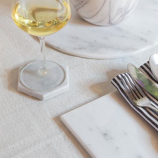 Hexagonal Marble Coasters - 10cm - Pack of Six