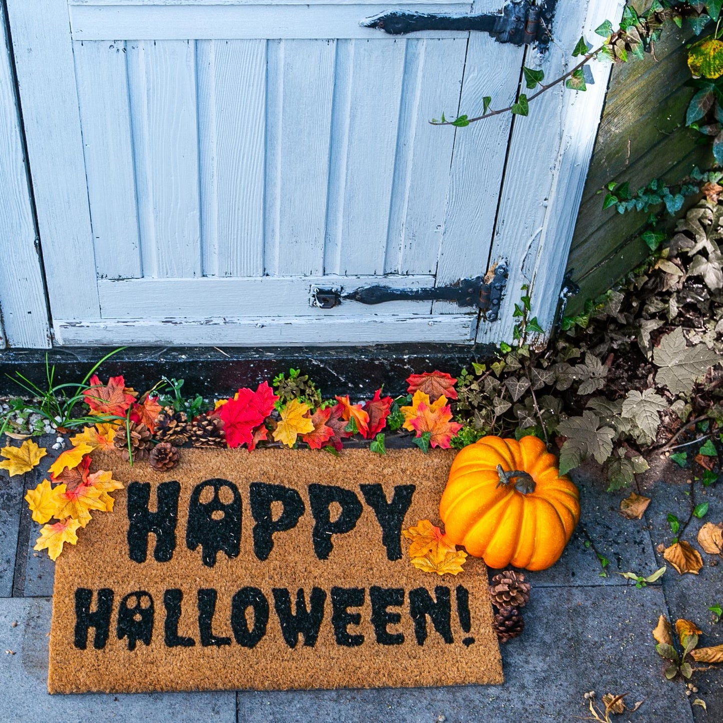 60cm x 40cm Ghost Happy Halloween Coir Door Mat
