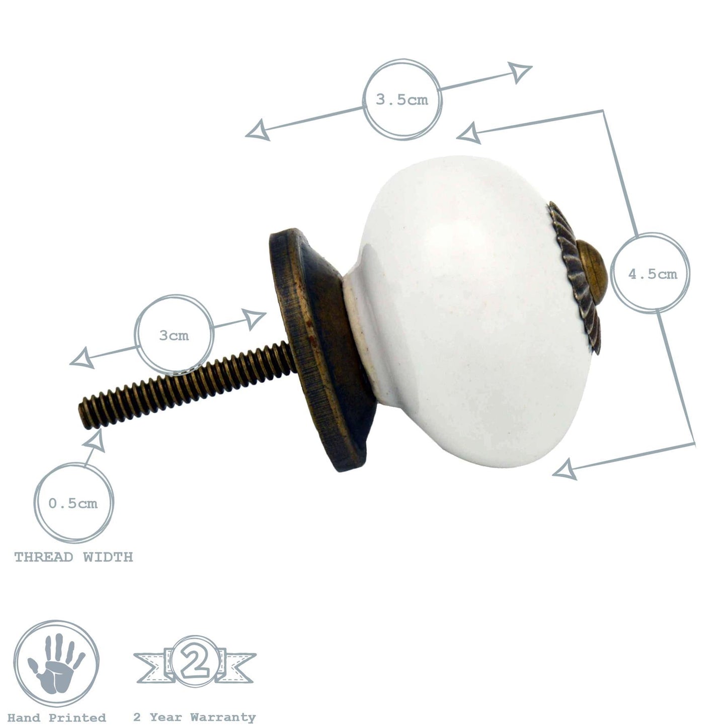Round Ceramic Cabinet Knobs - 9 Colours