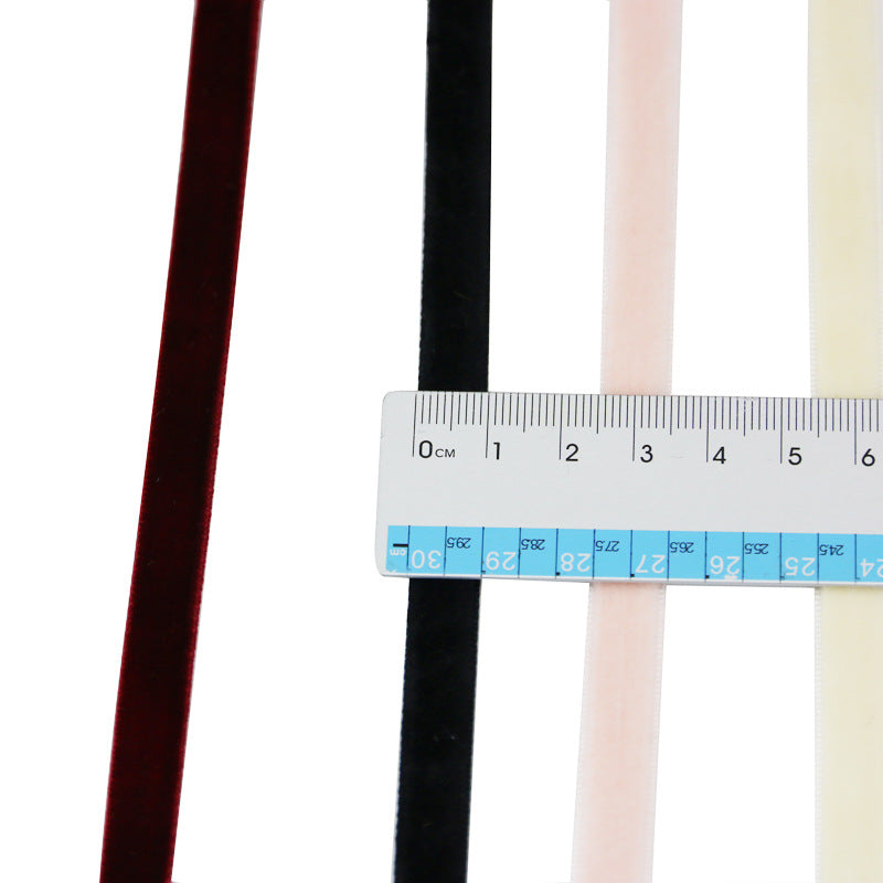 1cm Flocking Ribbon Velvet Band Single-sided Holiday Decoration