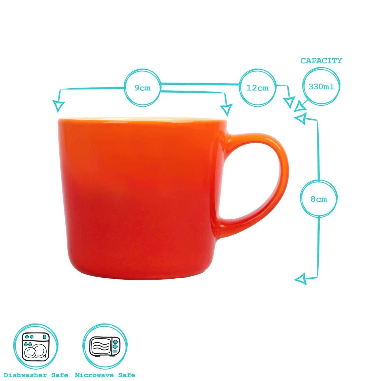 330ml Orange New Bone China Ombre Mug