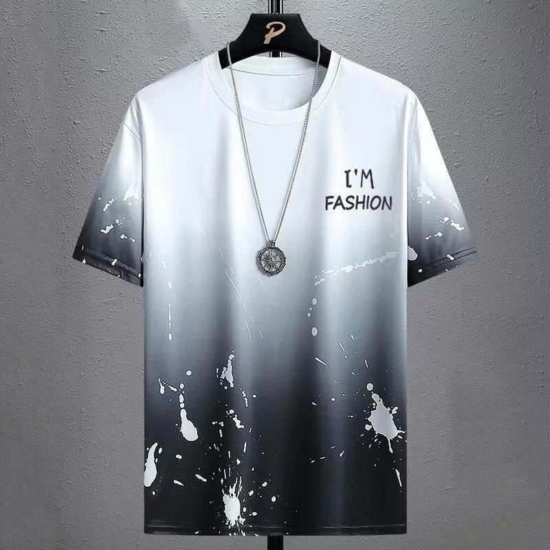 Gradient Half-length Sleeve Versatile Casual T-shirt