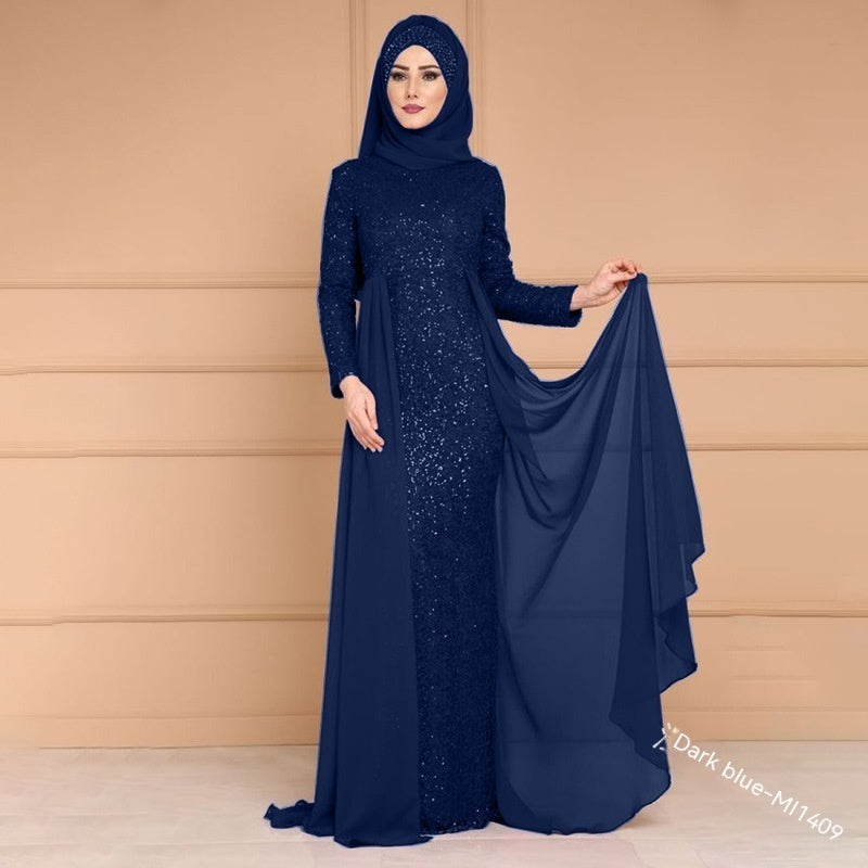 Elegant Sequinned Long Fish Tail Dress