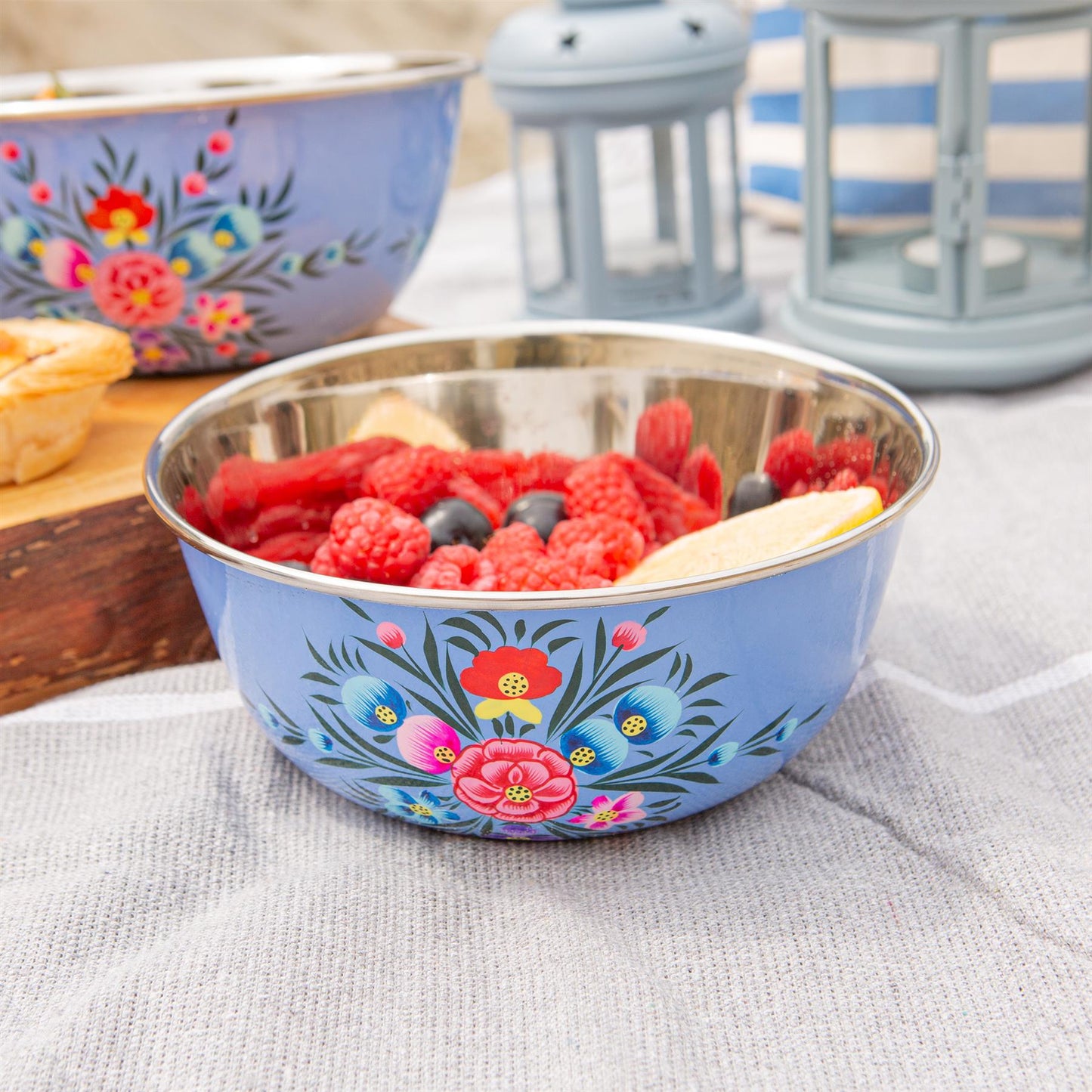 Pansy 16.5cm Stainless Steel Picnic Bowl