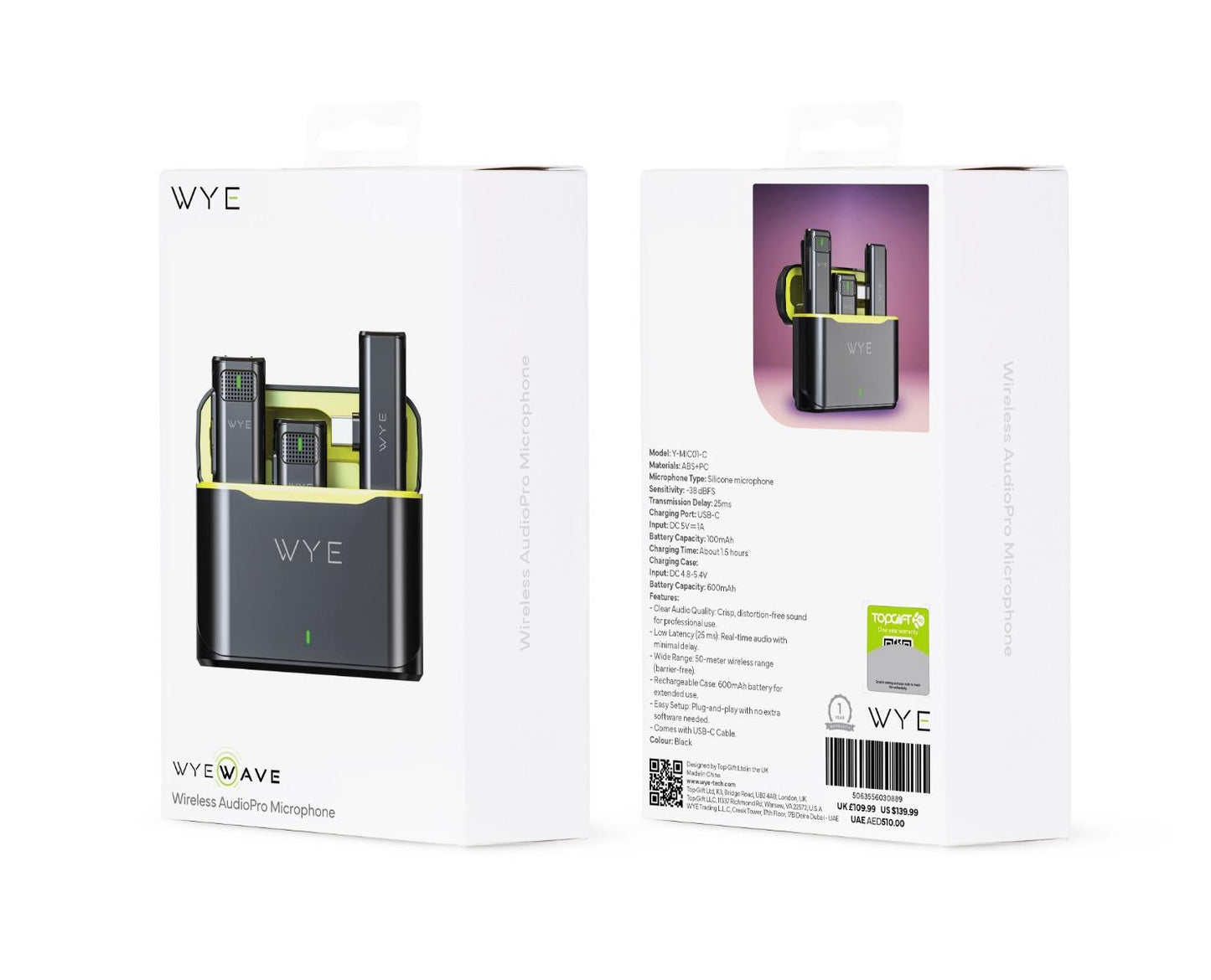 Wye Wireless AudioPro Clip-on Microphone Pair : RRP £109.99