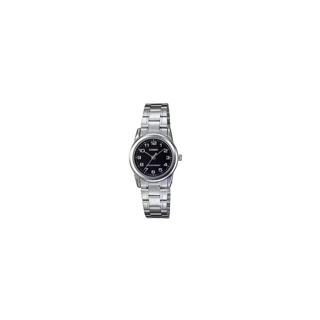 Casio Woman's Analogue Stainless Steel Easy Reader Black Dial Watch - LTP-V001D-1BUDF