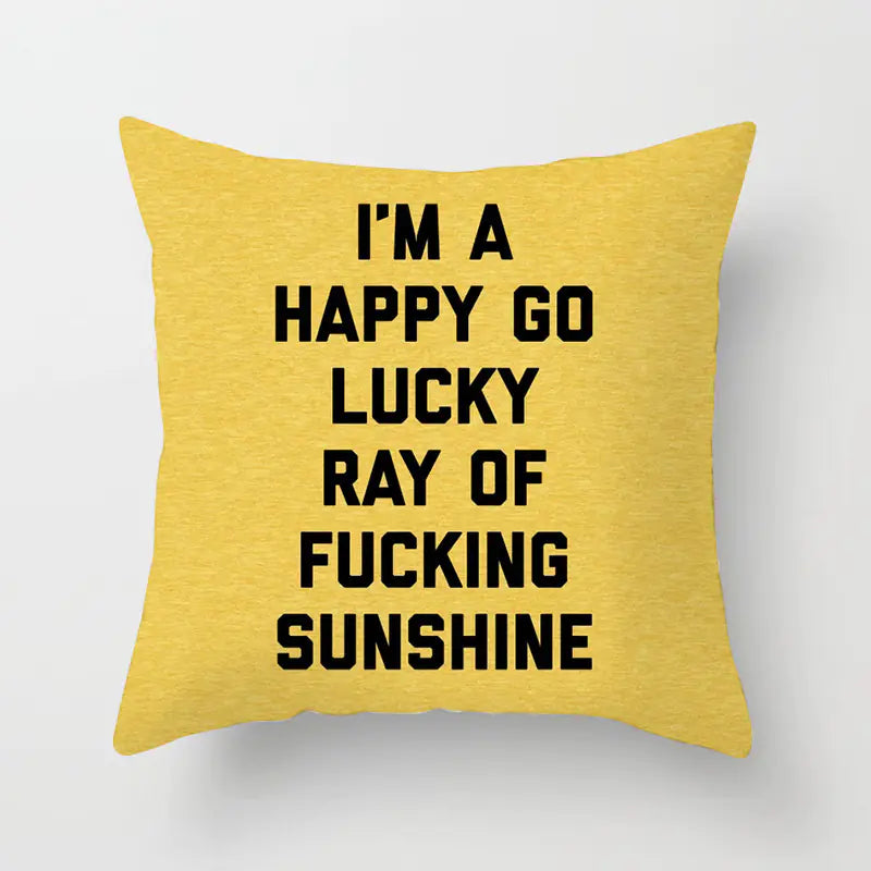 Yellow & Black Geometric Pillow Cover – Modern Abstract Cushion Case 45×45cm