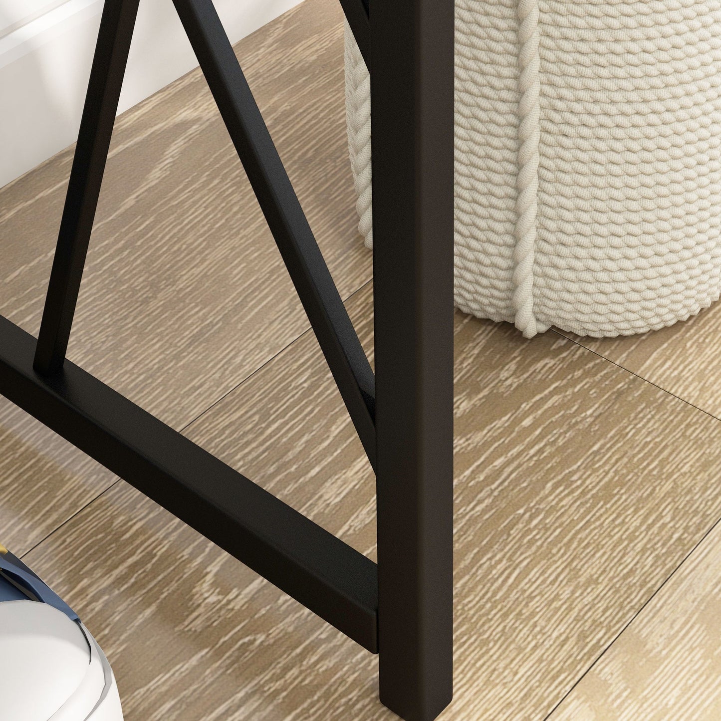 HOMCOM Console Table, Industrial Sofa Table with Metal Frame for Living Room, Hallway, 120 cm, Grey