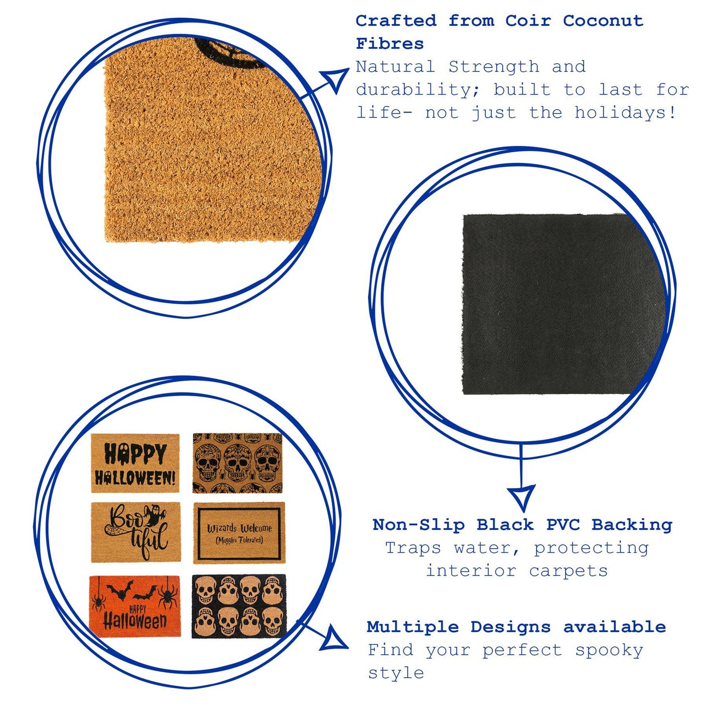 60cm x 40cm Day of the Dead Coir Door Mat