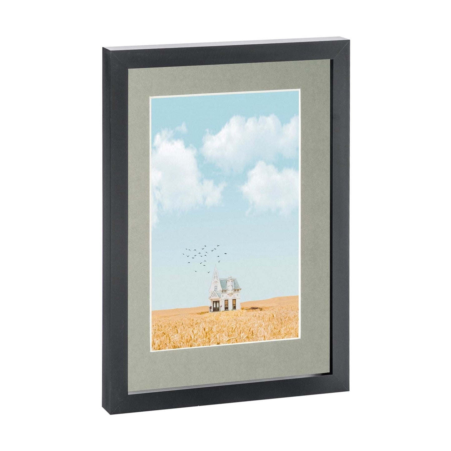 Black A4 (8" x 12") Photo Frame with A5 Mount