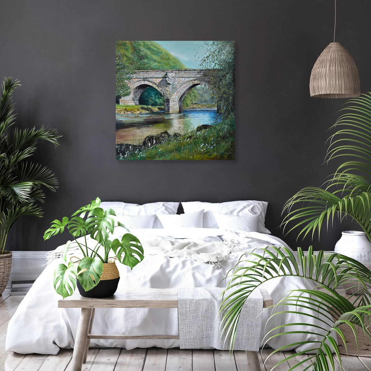 River Wharfe Stonework Canvas