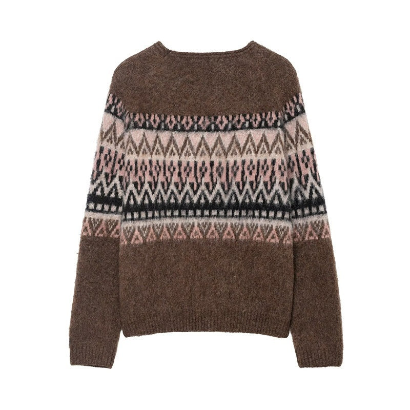 Women's Retro Vintage Jacquard Knit Sweater | Premium Modest Fashion