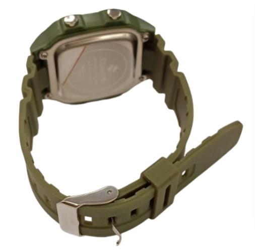 Clasico Mens Digital Water Resistant Green Rubber Strap Watch