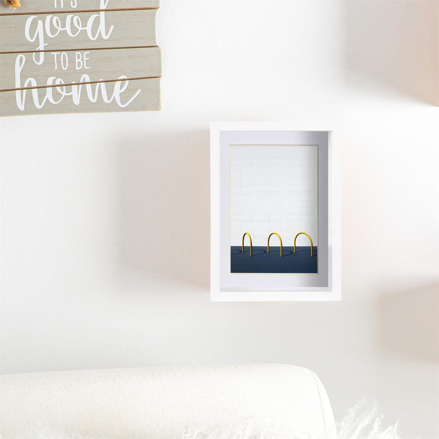 5" x 7" White 3D Deep Box Photo Frame - with 4" x 6" Mount