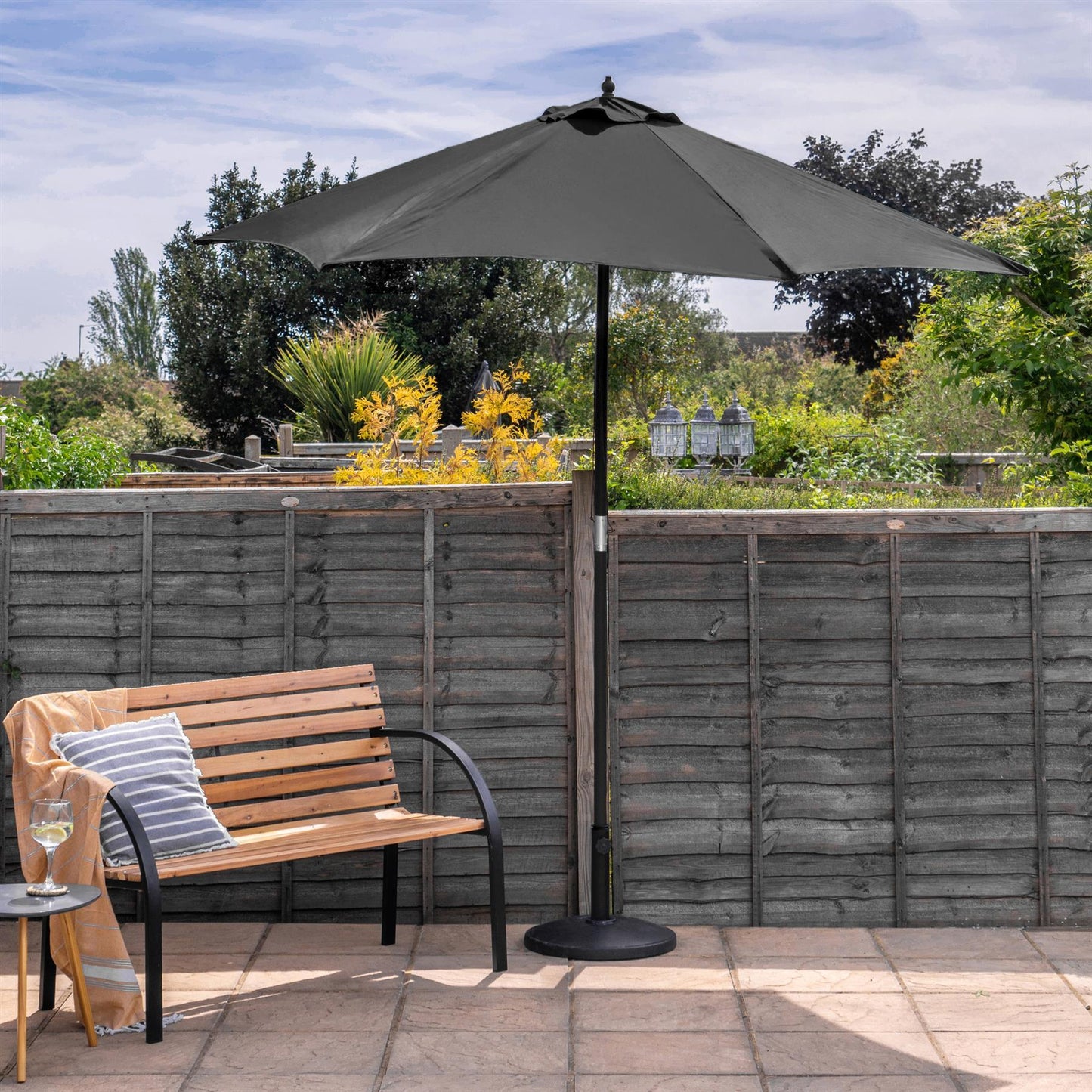 2.7m x 2.5m Wooden Garden Parasol