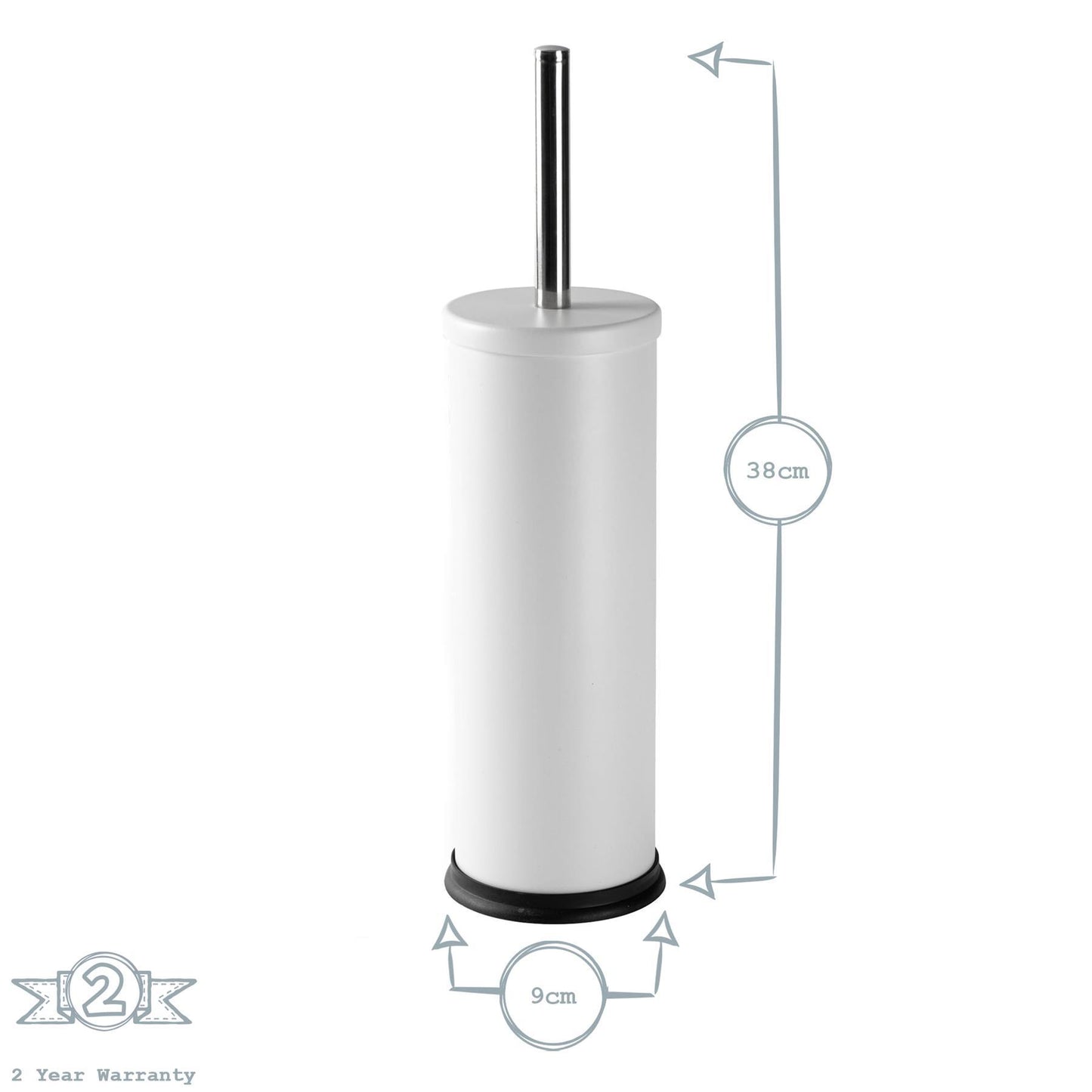 Matt Pink Round Stainless Steel Toilet Brush & Holder