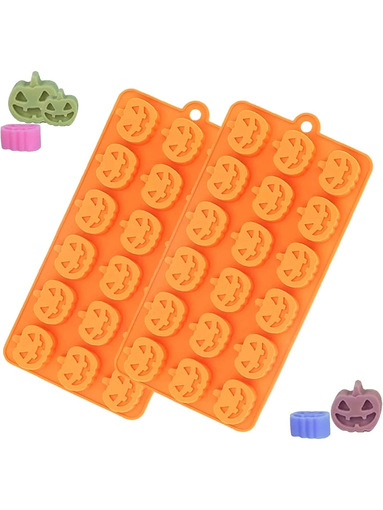 1Pc Mini Funny Pumpkin Silicone Chocolate Mold Orange Pumpkin Shape Halloween Mold for Gummy Cake Candy Jelly