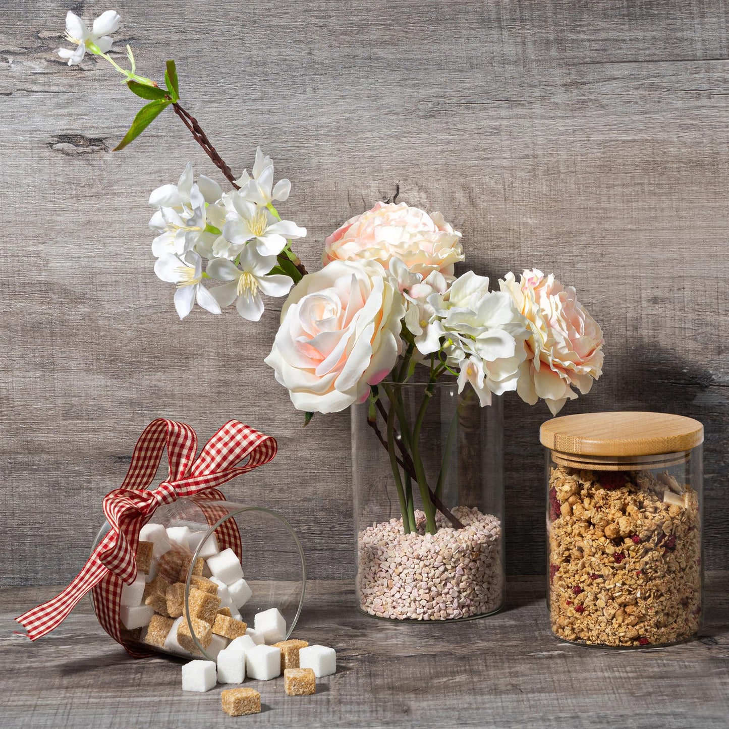 1L Scandi Storage Jar with Wooden Lid