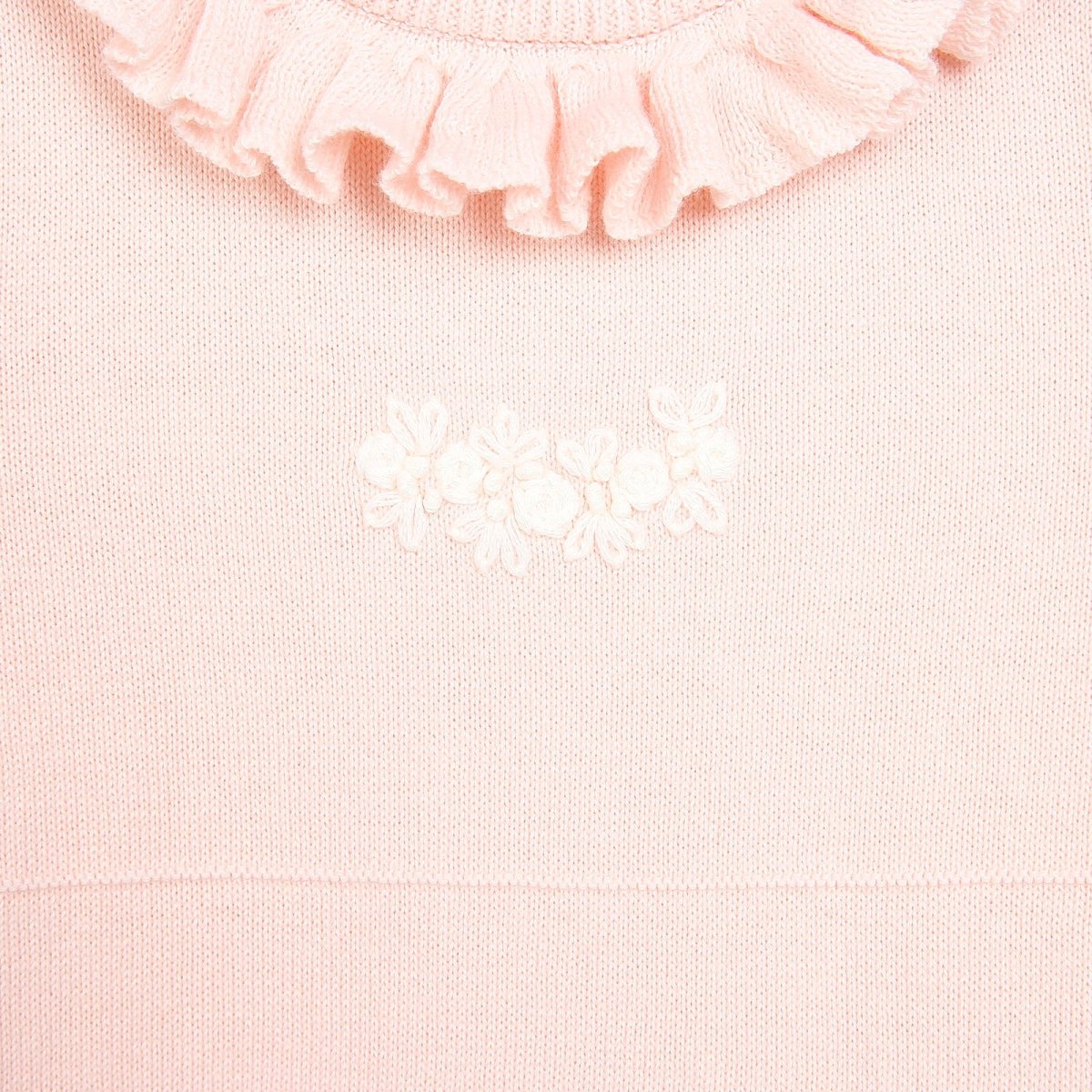 HelloBaby Newborn Knit Ruffled Jumpsuit - Salmon