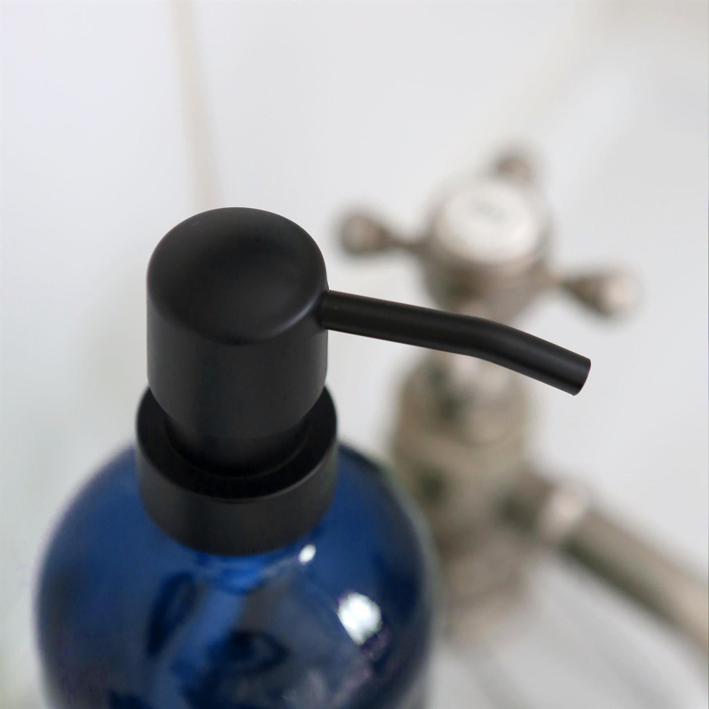 500ml Blue Glass Soap Dispenser
