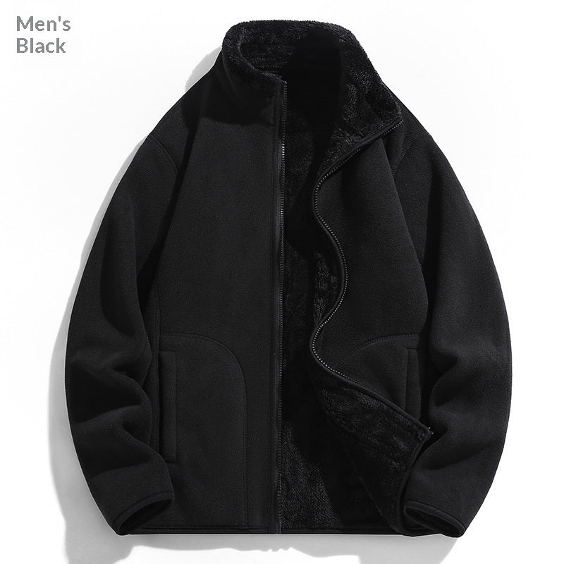 Lambswool Fleece Jacket Double Sided Fleece Coat