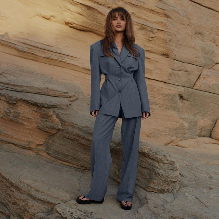 Tailored Blazer & Trousers Co-ord Set - Grey