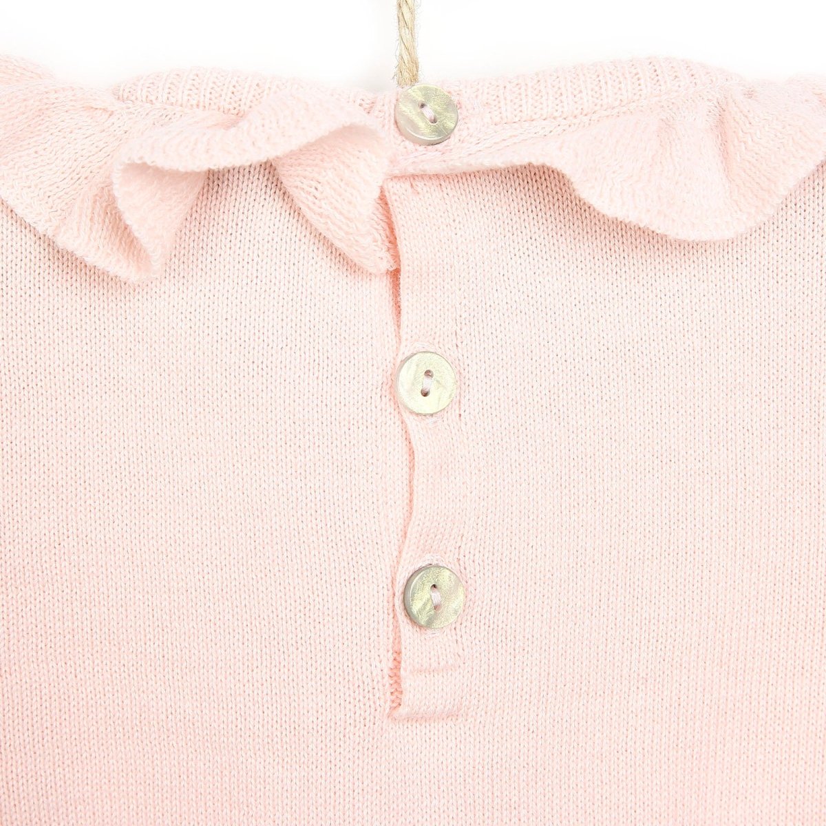 HelloBaby Newborn Knit Ruffled Jumpsuit - Salmon