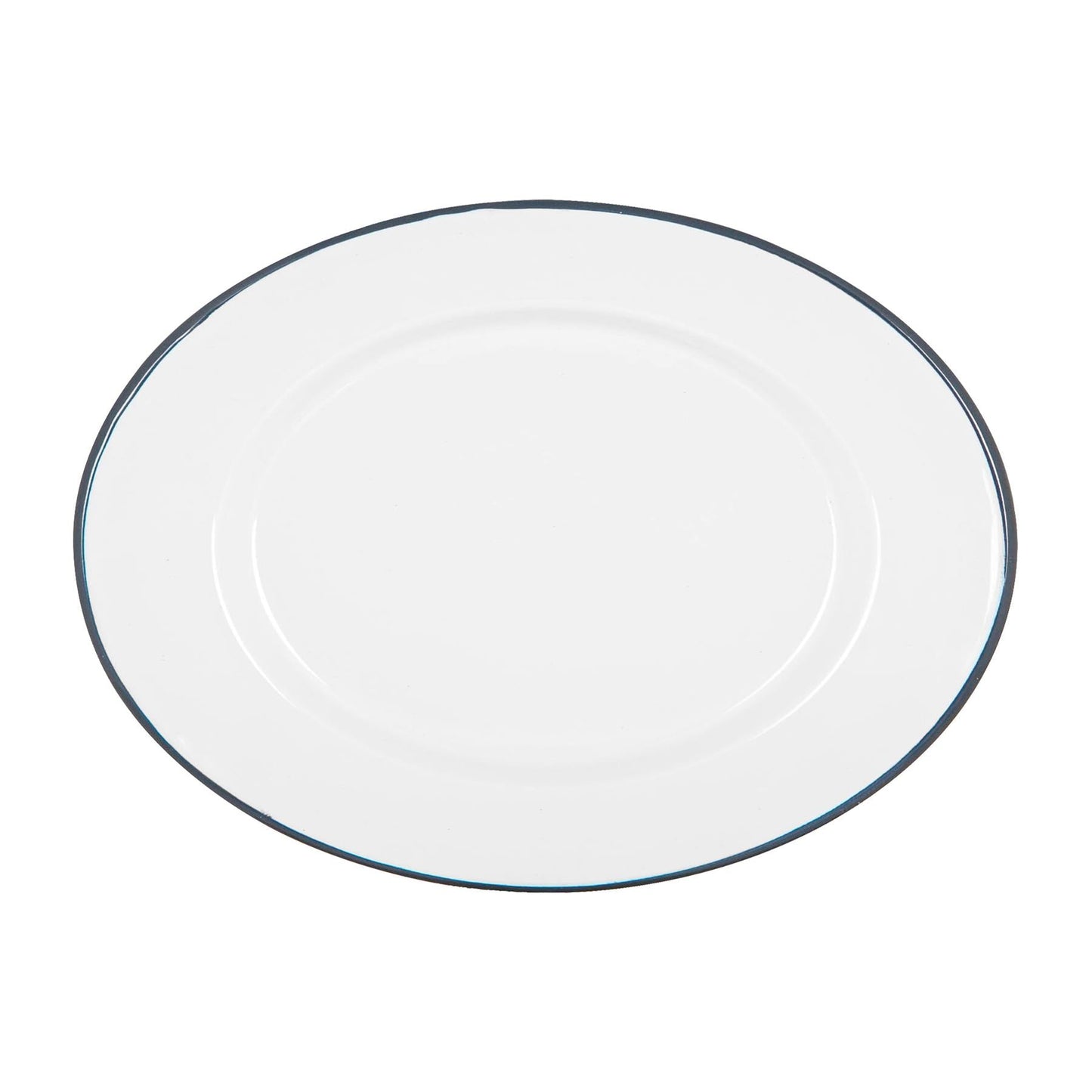White Enamel Serving Platter - 30cm x 22cm