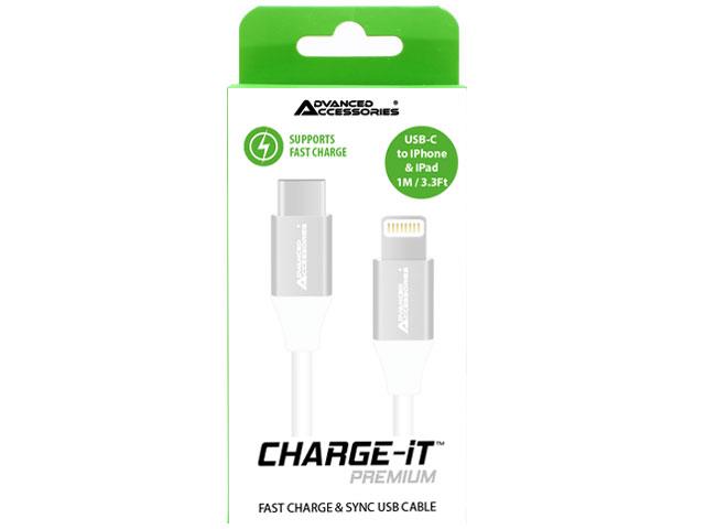 Advanced Accessories Charge It Premium USB C To Lightning Cable 1M- White