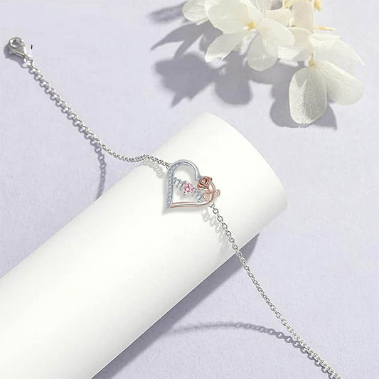 Love Heart Mom Rose Bracelet Ornament 520 Valentine's Day For Girlfriend Girlfriends Birthday Gift