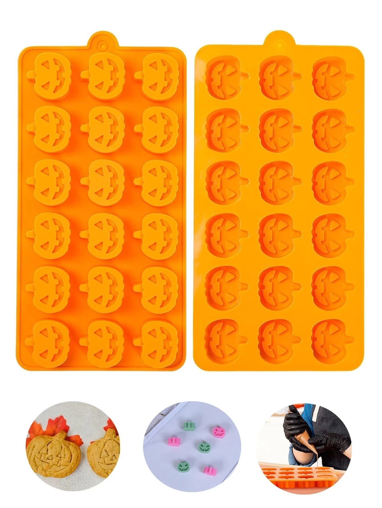 1Pc Mini Funny Pumpkin Silicone Chocolate Mold Orange Pumpkin Shape Halloween Mold for Gummy Cake Candy Jelly