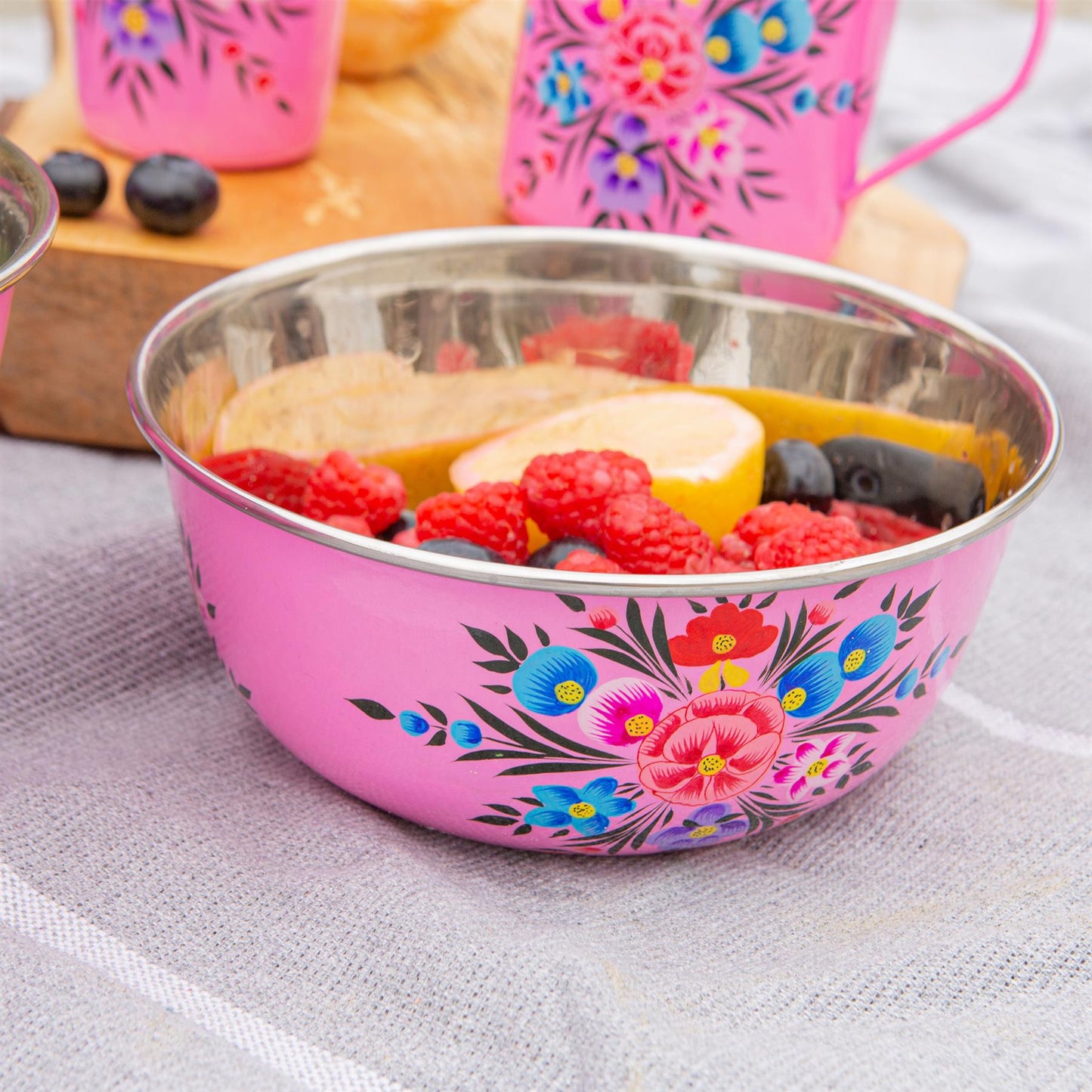 Pansy 16.5cm Stainless Steel Picnic Bowl